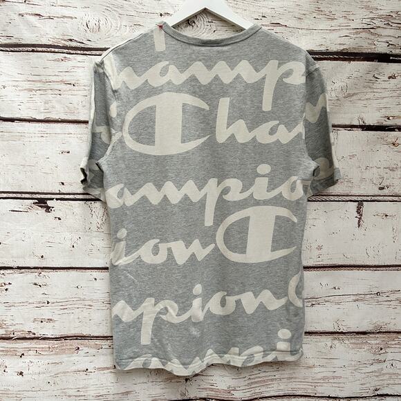 CHAMPION Heritage All Over Logo Print Shirt Size M - Picture 5 of 5